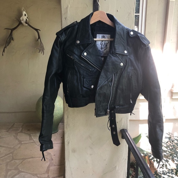 Vintage black leather jacket - Picture 2 of 9